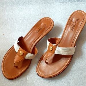 EUC Eric Javitz Leather Thong Slides 9